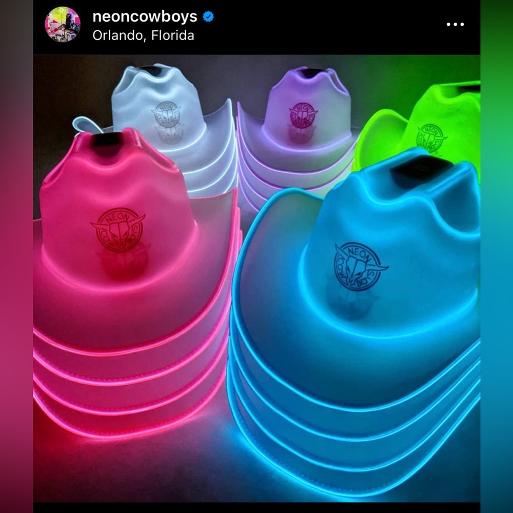 Blue Neon Cowboy Hat